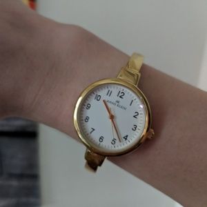 Gold Anne Klein Cuff Watch as-is